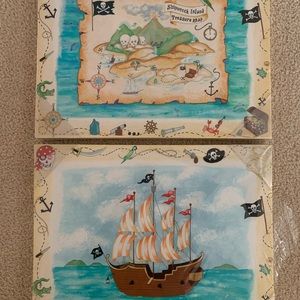 Pirate Canvas Wall Art Set of 2 - Adorable Kids Art Decor